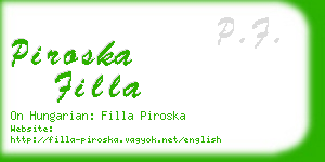 piroska filla business card